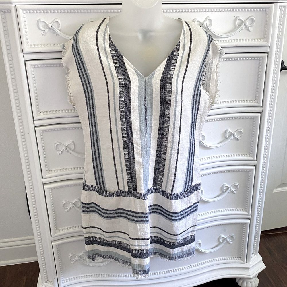 DREW Striped Shift Mini Dress